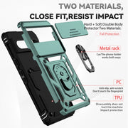 For Google Pixel 7 5G Sliding Camshield Holder Phone Case(Dark Green)
