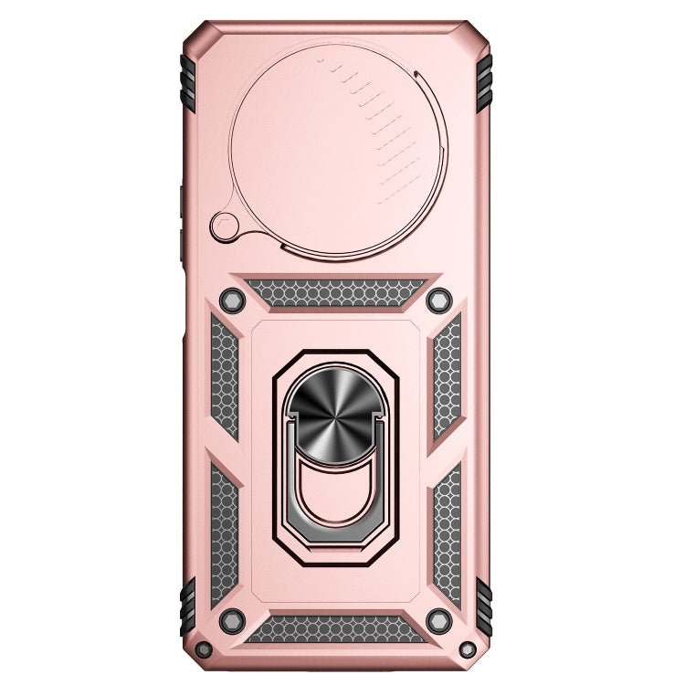 For Honor X9 Sliding Camshield Holder Phone Case(Rose Gold)