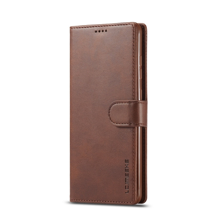 For Samsung Galaxy A14 4G/5G LC.IMEEKE Calf Texture Leather Phone Case(Brown)