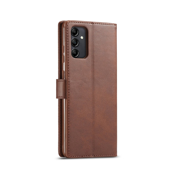 For Samsung Galaxy A14 4G/5G LC.IMEEKE Calf Texture Leather Phone Case(Brown)