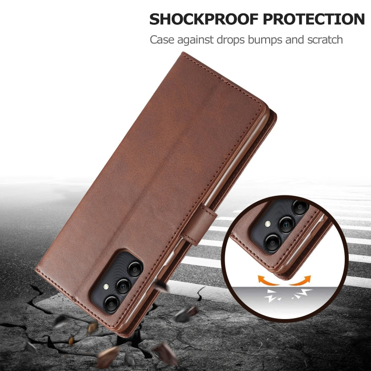 For Samsung Galaxy A14 4G/5G LC.IMEEKE Calf Texture Leather Phone Case(Brown)