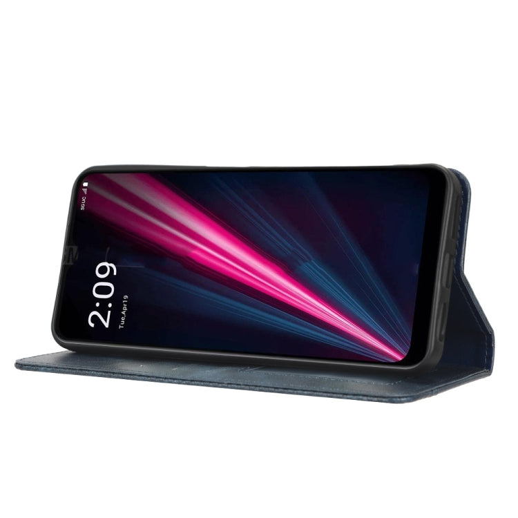 For T-Mobile REVVL 6 Pro 5G Magnetic Buckle Retro Texture Leather Phone Case(Blue)
