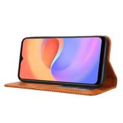 For ZTE Blade A52 Lite Magnetic Buckle Retro Texture Leather Phone Case(Brown)