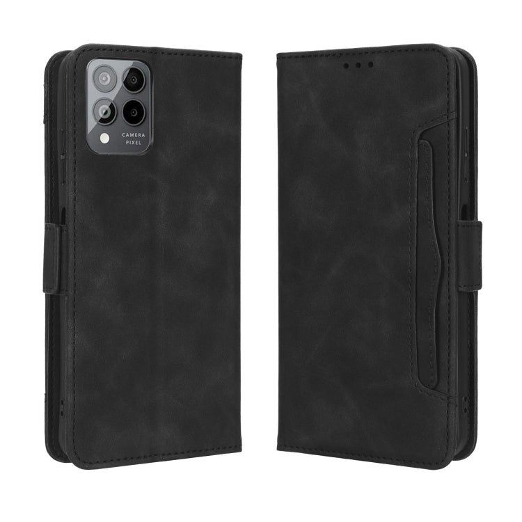 For T-Mobile REVVL 6 Pro 5G Skin Feel Calf Texture Card Slots Leather Phone Case(Black)