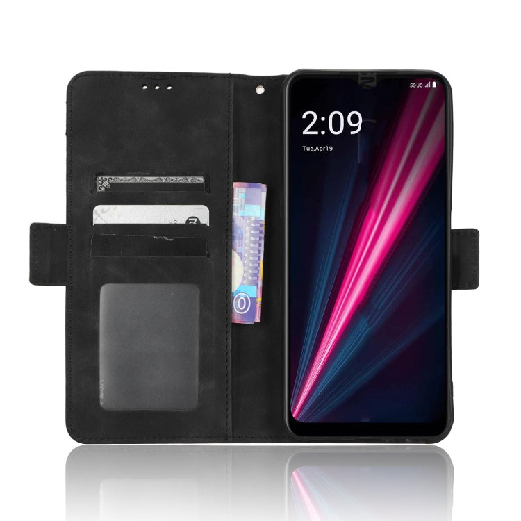 For T-Mobile REVVL 6 Pro 5G Skin Feel Calf Texture Card Slots Leather Phone Case(Black)