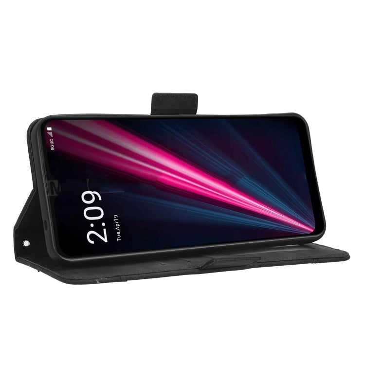 For T-Mobile REVVL 6 Pro 5G Skin Feel Calf Texture Card Slots Leather Phone Case(Black)