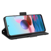 For Xiaomi Poco M5S / Redmi Note 10 4G / 10S Skin Feel Calf Texture Card Slots Leather Phone Case(Black)