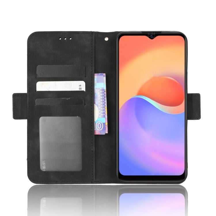 For ZTE Blade A52 Lite Skin Feel Calf Texture Card Slots Leather Phone Case(Black)
