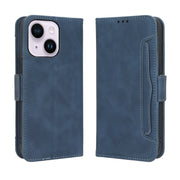 For iPhone 14 Skin Feel Calf Texture Card Slots Leather Phone Case(Blue)