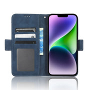 For iPhone 14 Skin Feel Calf Texture Card Slots Leather Phone Case(Blue)