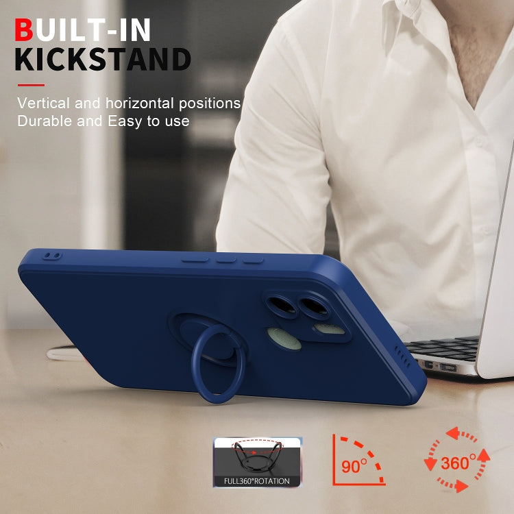 For Xiaomi Redmi A1 Ring Kickstand TPU Silicone Phone Case(Mint Green)