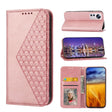 For Xiaomi 12/12X/12S Cubic Grid Calf Texture Magnetic Closure Leather Phone Case(Rose Gold) - free shipping - PMC TechLife - Order now!