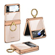 For Samsung Galaxy Z Flip4 GKK Magnetic Folding Phantom Rotary Phone Case with Ring Holder(Gold) - Galaxy Z Flip4 5G Cases by GKK | Online Shopping South Africa | PMC TechLife | Buy Now Pay Later Mobicred