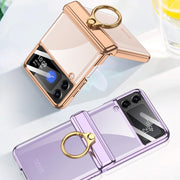 For Samsung Galaxy Z Flip4 GKK Magnetic Folding Phantom Rotary Phone Case with Ring Holder(Purple)
