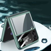 For Samsung Galaxy Z Flip4 GKK Integrated Electroplating All-inclusive Phone Case(Night Green)