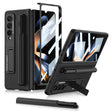 For Samsung Galaxy Z Fold4 GKK Ultra-thin Shockproof Leather Protective Case with Holder & Pen Slots(Black) - free shipping - PMC TechLife - Order now!