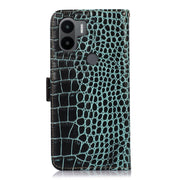 For Xiaomi Redmi A1+ Crocodile Top Layer Cowhide Leather Phone Case(Green)
