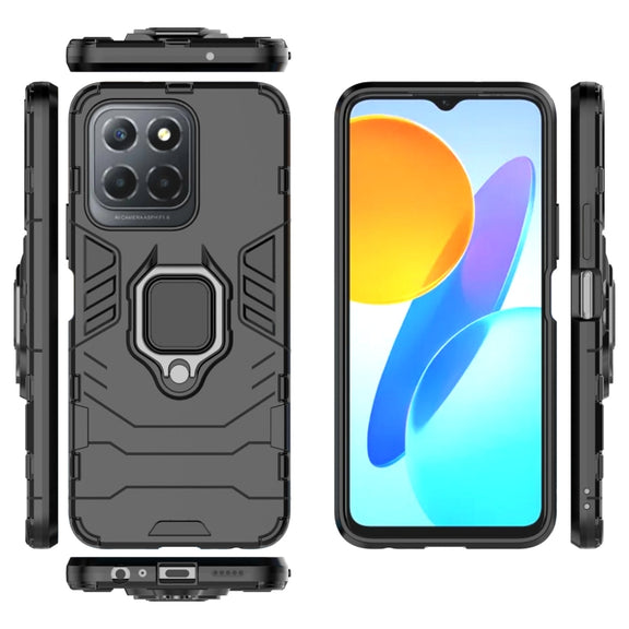 For Honor X8 5G Magnetic Ring Holder PC + TPU Phone Case(Black)