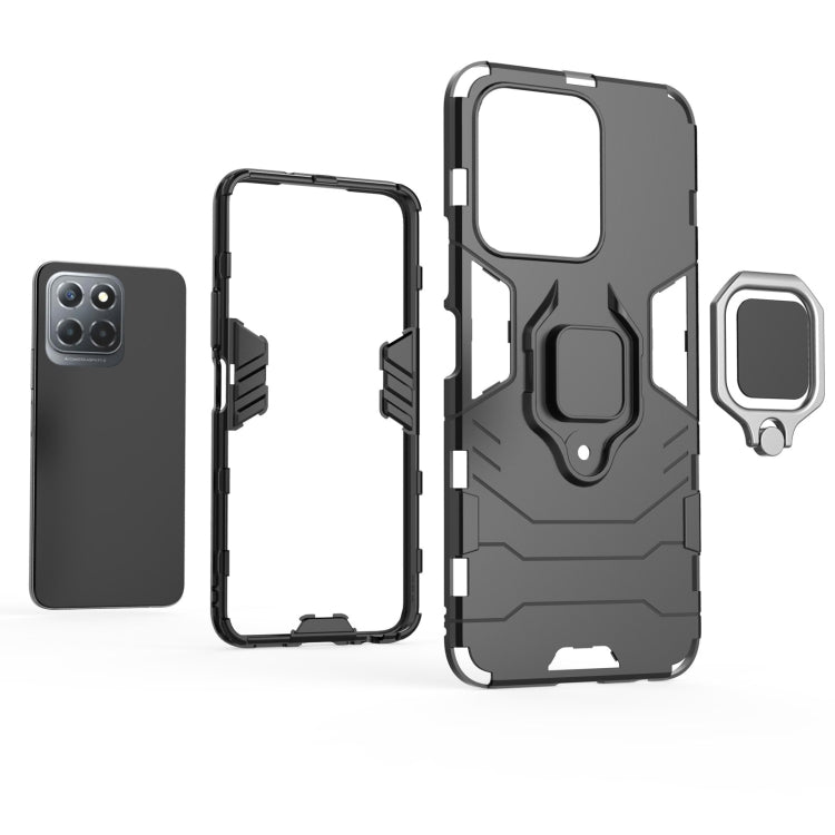 For Honor X8 5G Magnetic Ring Holder PC + TPU Phone Case(Black)