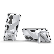 For Honor 90 Punk Armor PC + TPU Phone Case with Holder(White)