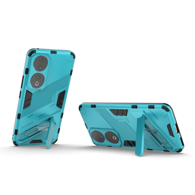 For Honor 90 Punk Armor PC + TPU Phone Case with Holder(Blue)