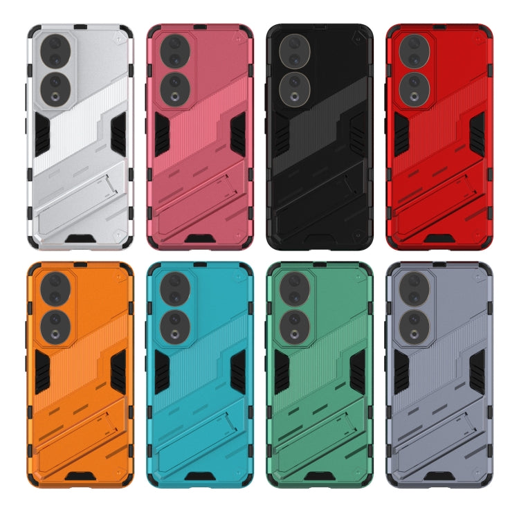 For Honor 90 Punk Armor PC + TPU Phone Case with Holder(Blue)