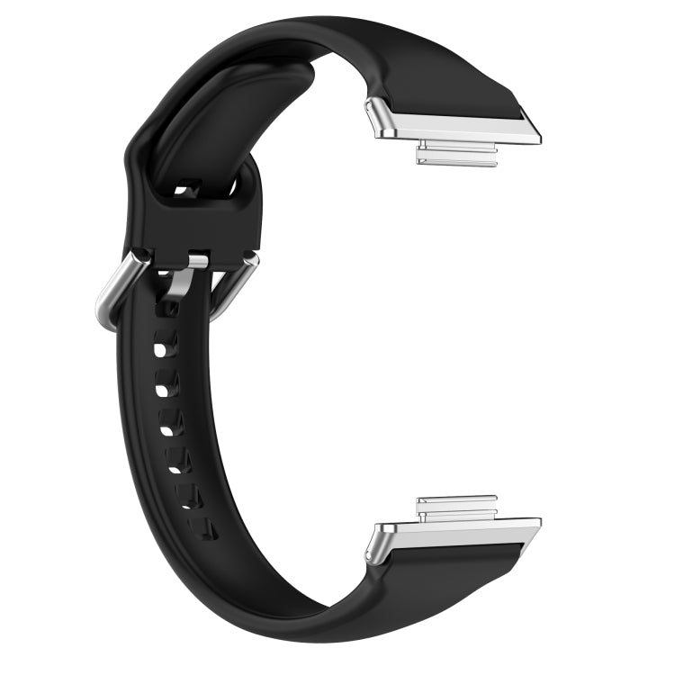 For Huawei Watch Fit 2 Small Waist Silicone Watch Band, Size:S(Black)