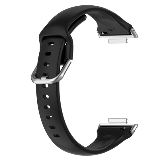 For Huawei Watch Fit 2 Small Waist Silicone Watch Band, Size:S(Black)