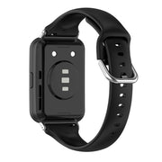 For Huawei Watch Fit 2 Small Waist Silicone Watch Band, Size:S(Black)