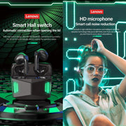 Lenovo GM5 TWS Bluetooth Wireless Sports Water-resistant Noise Reduction Gaming Earphone with Mic(Black)