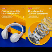 Lenovo TH10 Wireless Bluetooth Gaming Bass Music Sports Noise-cancelling Headphone(White)