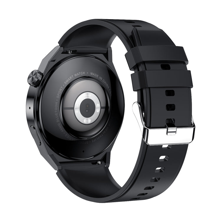 Ochstin 5HK46P 1.36 inch Round Screen Silicone Strap Smart Watch with Bluetooth Call Function(Black+Black)