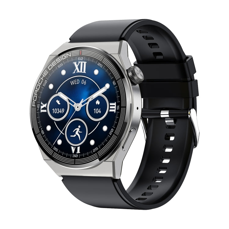 Ochstin 5HK46P 1.36 inch Round Screen Silicone Strap Smart Watch with Bluetooth Call Function(Silver+Black)