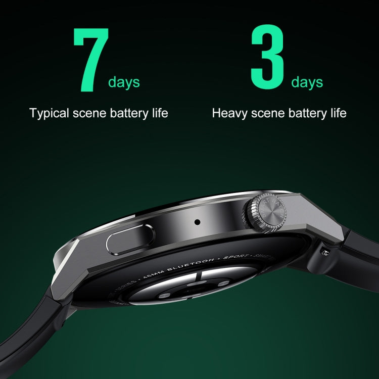 Ochstin 5HK46P 1.36 inch Round Screen Silicone Strap Smart Watch with Bluetooth Call Function(Black+Black)