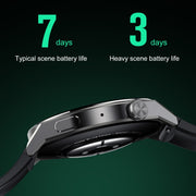 Ochstin 5HK46P 1.36 inch Round Screen Silicone Strap Smart Watch with Bluetooth Call Function(Black+Black)