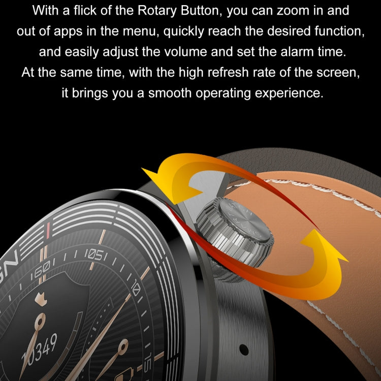 Ochstin 5HK46P 1.36 inch Round Screen Silicone Strap Smart Watch with Bluetooth Call Function(Black+Black)