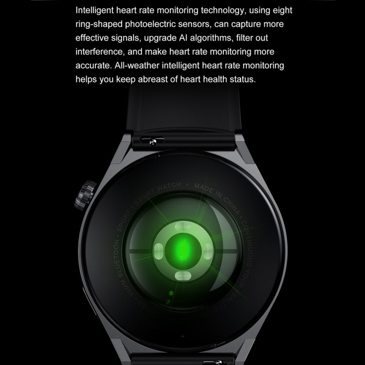 Ochstin 5HK46P 1.36 inch Round Screen Silicone Strap Smart Watch with Bluetooth Call Function(Black+Black)