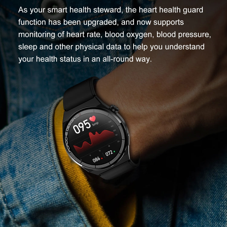 Ochstin 5HK46P 1.36 inch Round Screen Leather Strap Smart Watch with Bluetooth Call Function(Black)