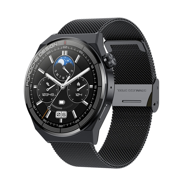 Ochstin 5HK46P 1.36 inch Round Screen Steel Strap Smart Watch with Bluetooth Call Function(Black)