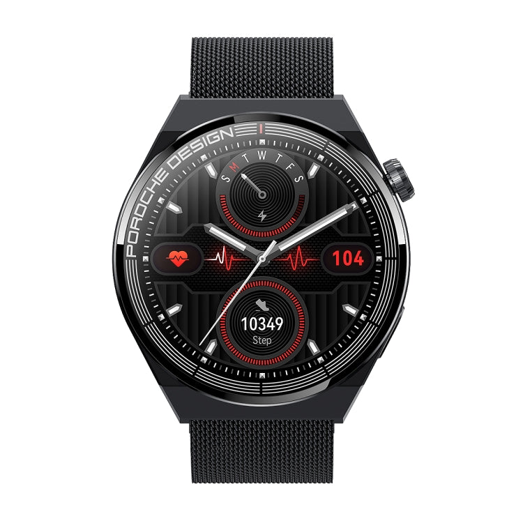 Ochstin 5HK46P 1.36 inch Round Screen Steel Strap Smart Watch with Bluetooth Call Function(Black)