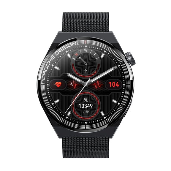 Ochstin 5HK46P 1.36 inch Round Screen Steel Strap Smart Watch with Bluetooth Call Function(Black)