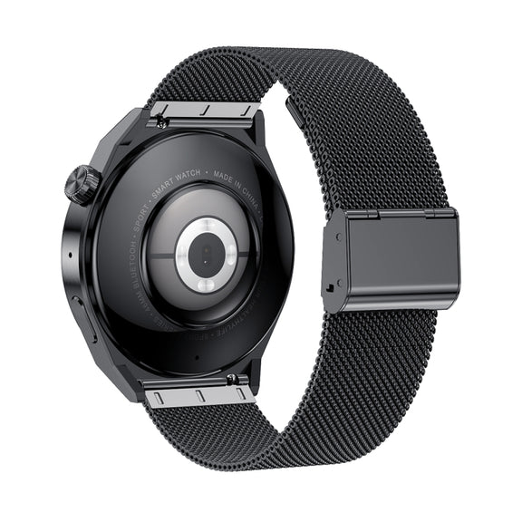Ochstin 5HK46P 1.36 inch Round Screen Steel Strap Smart Watch with Bluetooth Call Function(Black)