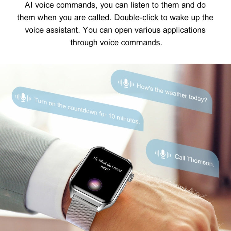 Ochstin 5HK28 1.78 inch Square Screen Silicone Strap Smart Watch Supports Bluetooth Call Function/Blood Oxygen Monitoring(Black)