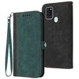 For Samsung Galaxy A21s Side Buckle Double Fold Hand Strap Leather Phone Case(Dark Green) - free shipping - PMC TechLife - Order now!