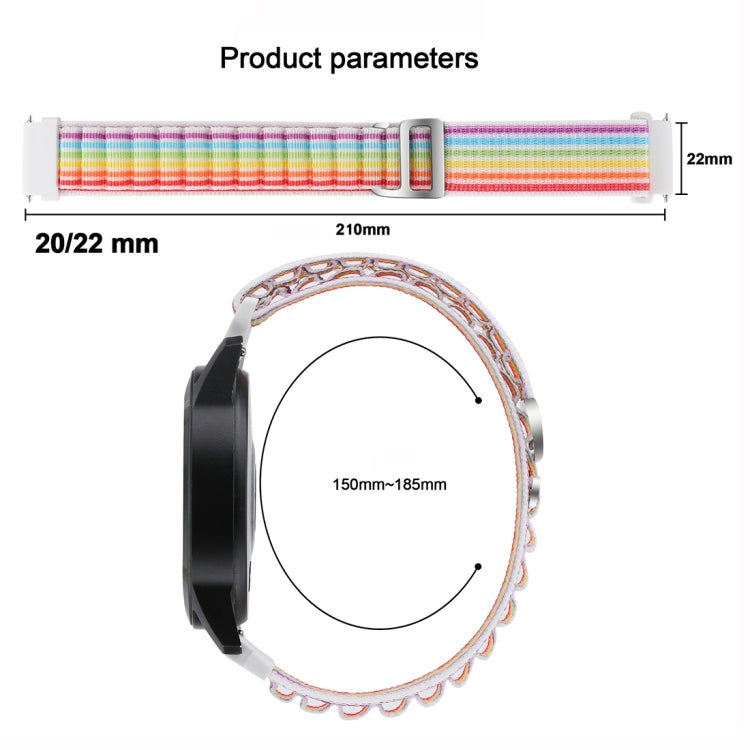 22mm Universal Nylon Loop Watch Band(Black)