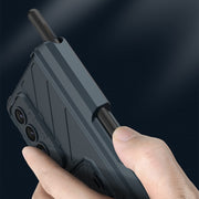 For Samsung Galaxy Z Fold4 GKK Integrated Magnetic Folding Armor Shell with Push Pen Case(Champagne Gold)