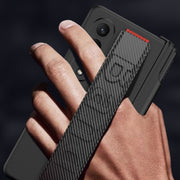 For Samsung Galaxy Z Fold4 GKK Integrated Magnetic Folding Hinge Phone Case with Wrist Strap & Pen Holder(Green)