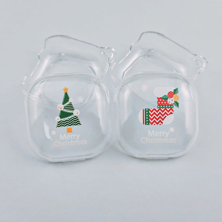 For Samsung Galaxy Buds Live Christmas Transparent TPU Earphone Case(Christmas Socks)