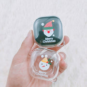 For Samsung Galaxy Buds Live Christmas Transparent TPU Earphone Case(Christmas Socks)