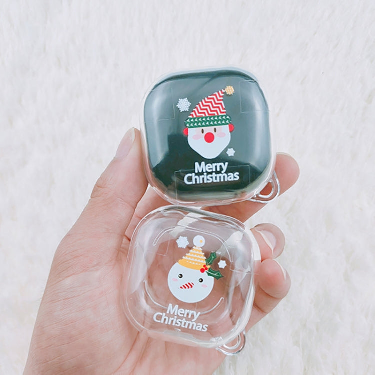 For Samsung Galaxy Buds Live Christmas Transparent TPU Earphone Case(Snowman)